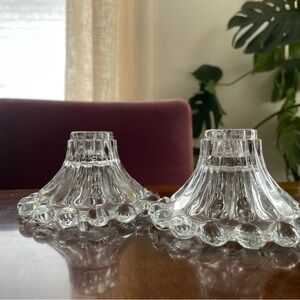 Set of 2 Anchor Hocking Bubble Rim Glass Candle Holder - Berwick Boopie